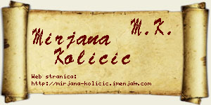 Mirjana Količić vizit kartica